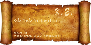 Káhán Evelin névjegykártya